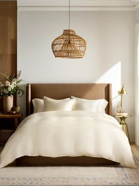 New Quince Bamboo Duvet Cover Set Full/Queen - Ivory MSRP $134